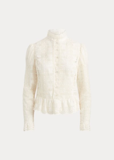 Women's Ralph Lauren Bernice Embroidered Blouses | 389056GUA